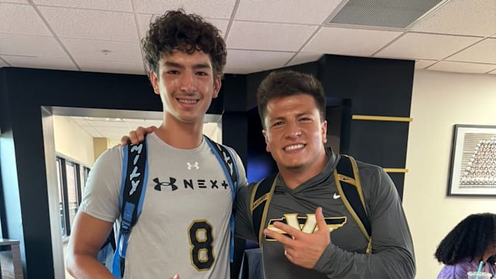 2027 Vanderbilt quarterback commit Luke Babin alongside Diego Pavia 2027 Vanderbilt quarterback commit Luke Babin alongside Diego Pavia