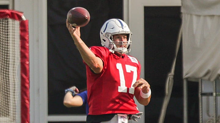 Rivers is back on the practice field with the Colts.