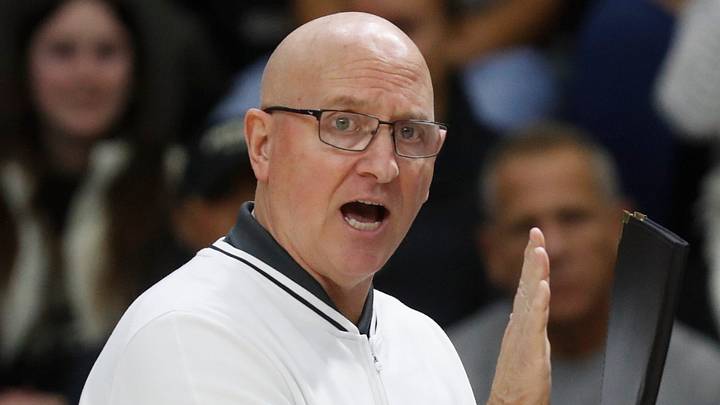 Purdue head coach Dave Shondell yells down the court. Purdue head coach Dave Shondell yells down the court.