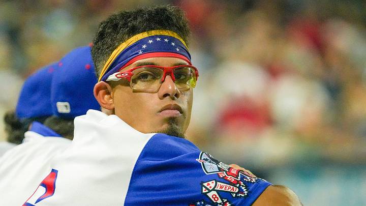 Franklin Arias watches WooSox teammates bat against Lehigh Valley August 4 at Polar Park. Franklin Arias watches WooSox teammates bat against Lehigh Valley August 4 at Polar Park.