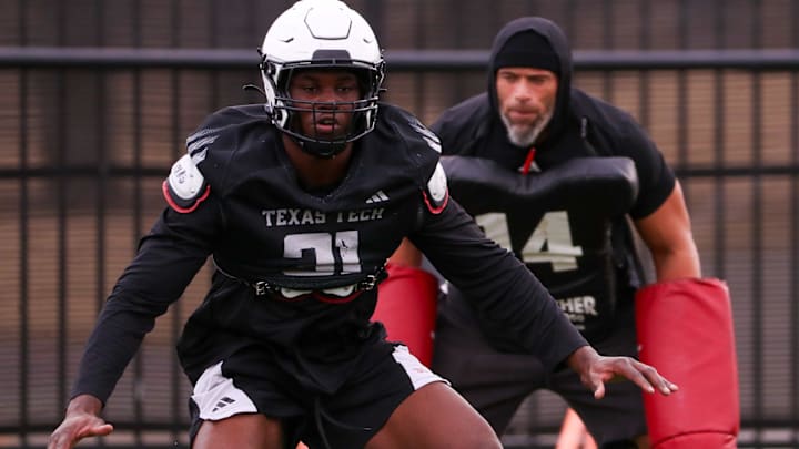 Texas Tech's David Bailey goes through a drill as the Red Raiders practice ahead of the Orange Bowl.
