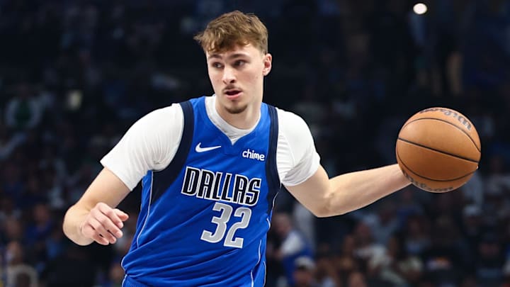 Oct 24, 2025; Dallas, Texas, USA;  Dallas Mavericks forward Cooper Flagg (32) 
