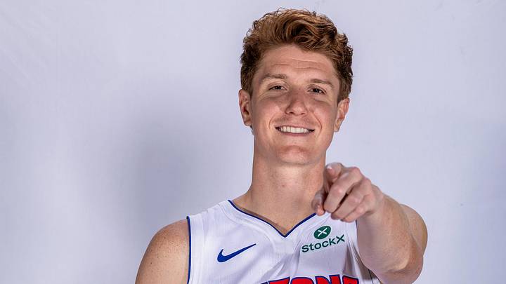 Sep 28, 2026; Detroit, MI, USA; Detroit Pistons guard-forward Kevin Huerter (27) poses for pictures during the Detroit Pistons Media Day at Little Caesars Arena. Mandatory Credit: David Reginek-Imagn Images Sep 28, 2026; Detroit, MI, USA; Detroit Pistons guard-forward Kevin Huerter (27) poses for pictures during the Detroit Pistons Media Day at Little Caesars Arena. Mandatory Credit: David Reginek-Imagn Images