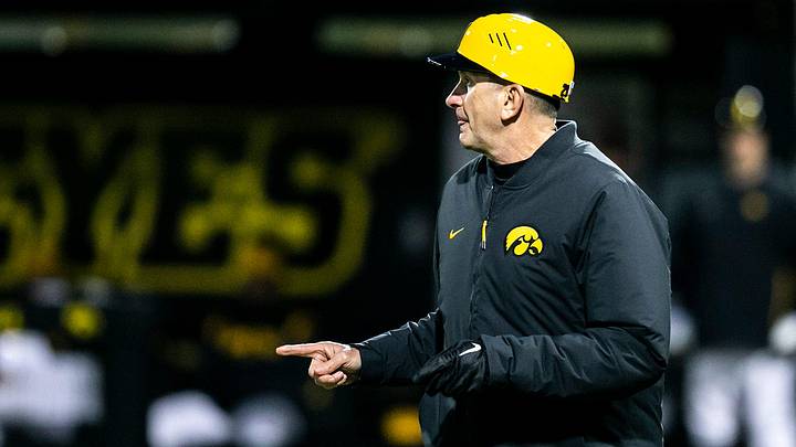 Iowa head coach Rick Heller gestures to players during a NCAA baseball game against Loras College, Tuesday, Feb. 28, 2023, at Duane Banks Field in Iowa City, Iowa.

230228 Loras Iowa Bsb 046 Jpg