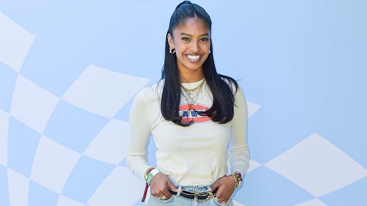 Natalia Bryant arrives at the 7th Annual REVOLVE Festival 2024 during the 2024 Coachella Valley Music And Arts Festival.