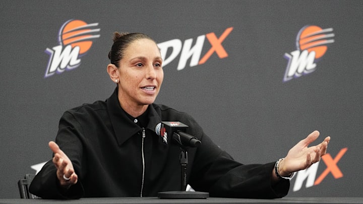 WNBA All-Star Diana Taurasi reflects on her 20 seasons with the Phoenix Mercury during a retirement news conference at the Phoenix Mercury's practice facility on March 13, 2025. WNBA All-Star Diana Taurasi reflects on her 20 seasons with the Phoenix Mercury during a retirement news conference at the Phoenix Mercury's practice facility on March 13, 2025.