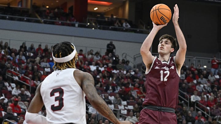 Nov 9, 2022; Louisville, Kentucky, USA;  Bellarmine Knights forward Langdon Hatton (12) shoots