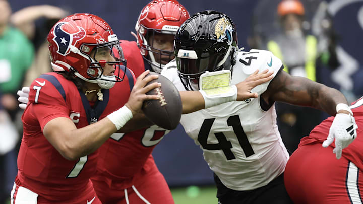 Nov 26, 2023; Houston, Texas, USA; Houston Texans quarterback C.J. Stroud (7).