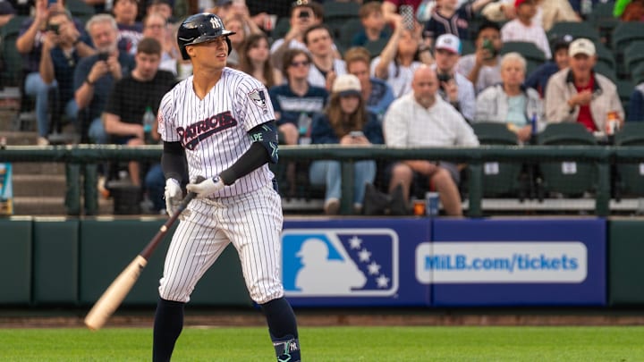 Yankees shortstop Anthony Volpe continued his rehab assignment with the Somerset Patriots at TD Bank Ballpark in Bridgewater on April 17, 2026.