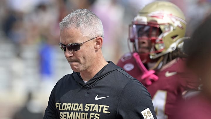 Oct 11, 2025; Tallahassee, Florida, USA; Florida State Seminoles head coach Mike Norvell after losing the game to the Pittsburgh Panthers at Doak S. Campbell Stadium. Mandatory Credit: Melina Myers-Imagn Images Oct 11, 2025; Tallahassee, Florida, USA; Florida State Seminoles head coach Mike Norvell after losing the game to the Pittsburgh Panthers at Doak S. Campbell Stadium. Mandatory Credit: Melina Myers-Imagn Images