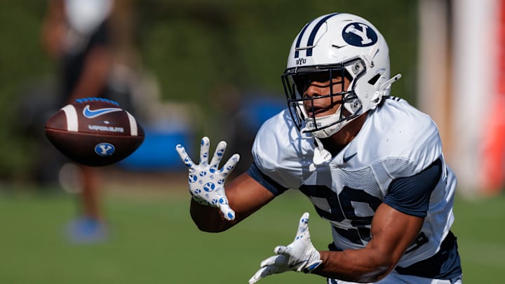 BYU running back Jovesa Damuni at Fall Camp