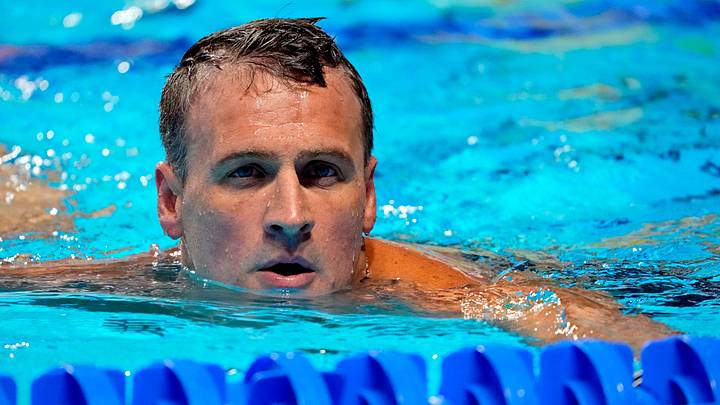 Jun 18, 2021; Omaha, Nebraska, USA; Ryan Lochte after the Men s 200m Individual Medley Finals during the U.S. Olympic Team Trials Swimming competition at CHI Health Center Omaha. Jun 18, 2021; Omaha, Nebraska, USA; Ryan Lochte after the Men s 200m Individual Medley Finals during the U.S. Olympic Team Trials Swimming competition at CHI Health Center Omaha.