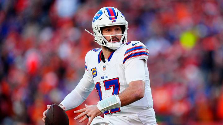 Jan 17, 2026; Denver, CO, USA; Buffalo Bills quarterback Josh Allen (17) rolls out during the second quarter of an AFC Divisional Round playoff game against the Denver Broncos at Empower Field at Mile High. Mandatory Credit: Ron Chenoy-Imagn Images Jan 17, 2026; Denver, CO, USA; Buffalo Bills quarterback Josh Allen (17) rolls out during the second quarter of an AFC Divisional Round playoff game against the Denver Broncos at Empower Field at Mile High. Mandatory Credit: Ron Chenoy-Imagn Images