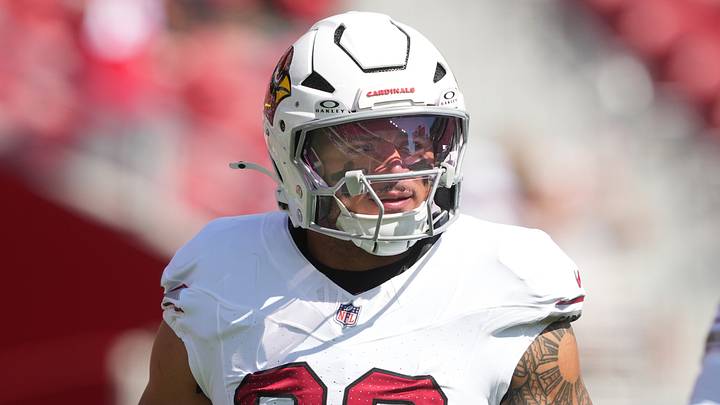 Arizona Cardinals running back Tyler Allgeier (22) before the game against the San Francisco 49ers at Levi's Stadium. Mandatory Credit: Darren Yamashita-Imagn Images