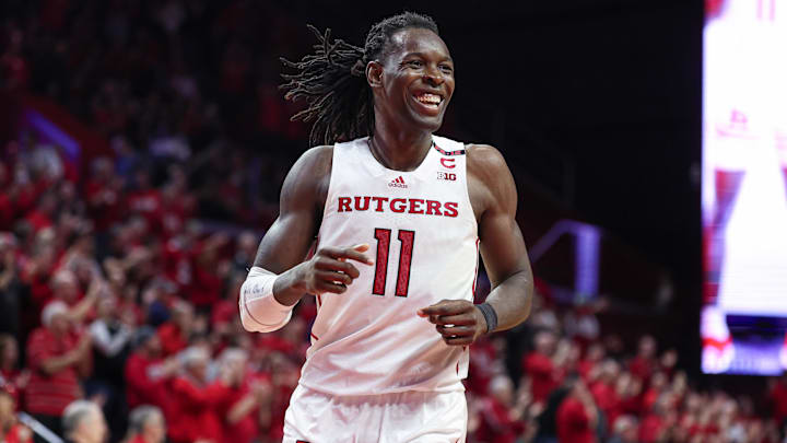 Feb 10, 2024; Piscataway, New Jersey, USA; Rutgers Scarlet Knights center Clifford Omoruyi (11)