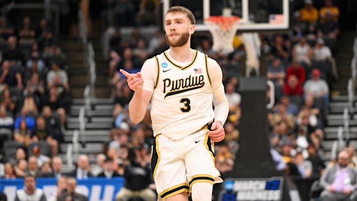 Purdue Boilermakers guard Braden Smith (3) reacts after a play. Purdue Boilermakers guard Braden Smith (3) reacts after a play.