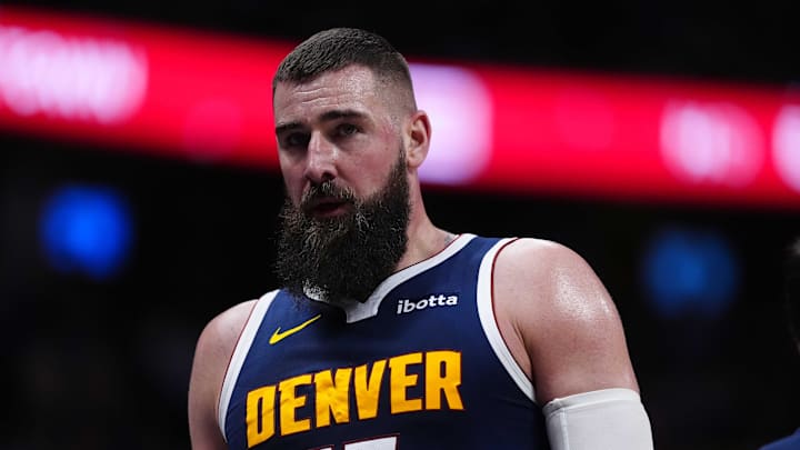 Jan 27, 2026; Denver, Colorado, USA; Denver Nuggets center Jonas Valanciunas (17) comes to the bench in the second quarter against the Detroit Pistons at Ball Arena. Jan 27, 2026; Denver, Colorado, USA; Denver Nuggets center Jonas Valanciunas (17) comes to the bench in the second quarter against the Detroit Pistons at Ball Arena.