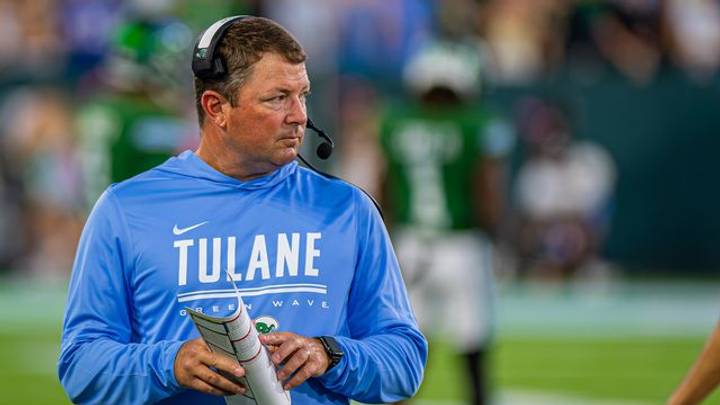 Tulane coach Will Hall on the sidelines against Memphis Tulane coach Will Hall on the sidelines against Memphis