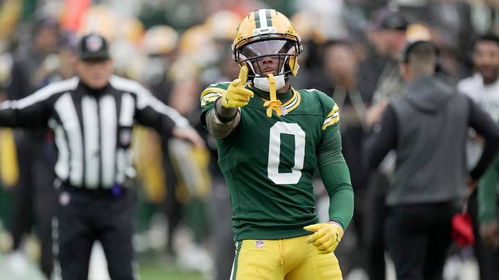 Green Bay Packers wide receiver Matthew Golden (0) reacts after a 35-yard reception during the second quarter of their game against the Cincinnati Bengals Sunday, October 12, 2025 at Lambeau Field in Green Bay, Wisconsin. Green Bay Packers wide receiver Matthew Golden (0) reacts after a 35-yard reception during the second quarter of their game against the Cincinnati Bengals Sunday, October 12, 2025 at Lambeau Field in Green Bay, Wisconsin.