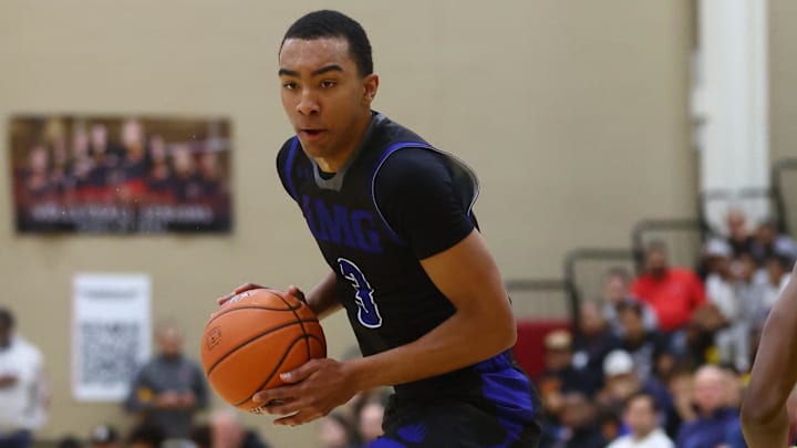 Dec 10, 2022; Scottsdale, AZ, USA; IMG Academy forward Bryson Tucker (3) against Arizona Compass