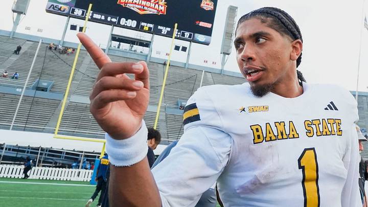 Alabama State quarterback Andrew Body (1) walks on the field after defeating Southern in the Birmingham Classic at Legion Field in Birmingham, Ala., on Saturday August 29, 2026. Alabama State quarterback Andrew Body (1) walks on the field after defeating Southern in the Birmingham Classic at Legion Field in Birmingham, Ala., on Saturday August 29, 2026.