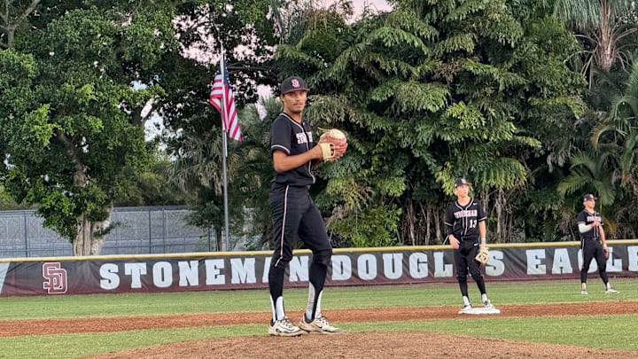 Marjory Stoneman Douglas left-hander Gio Rojas struck out 12 against St. Thomas Aquinas. 