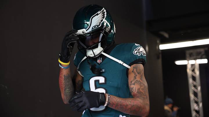 Dec 14, 2025; Philadelphia, Pennsylvania, USA; Philadelphia Eagles wide receiver Devonta Smith (6) before action against the Las Vegas Raiders at Lincoln Financial Field. Mandatory Credit: Bill Streicher-Imagn Images Dec 14, 2025; Philadelphia, Pennsylvania, USA; Philadelphia Eagles wide receiver Devonta Smith (6) before action against the Las Vegas Raiders at Lincoln Financial Field. Mandatory Credit: Bill Streicher-Imagn Images