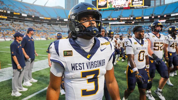 Sep 19, 2026; Charlotte, North Carolina, USA; West Virginia Mountaineers quarterback Michael Hawkins Jr. (3) walks off the field during warmups before the game against the Virginia Cavaliers at Bank of America Stadium. Mandatory Credit: Ben Queen-Imagn Images Sep 19, 2026; Charlotte, North Carolina, USA; West Virginia Mountaineers quarterback Michael Hawkins Jr. (3) walks off the field during warmups before the game against the Virginia Cavaliers at Bank of America Stadium. Mandatory Credit: Ben Queen-Imagn Images