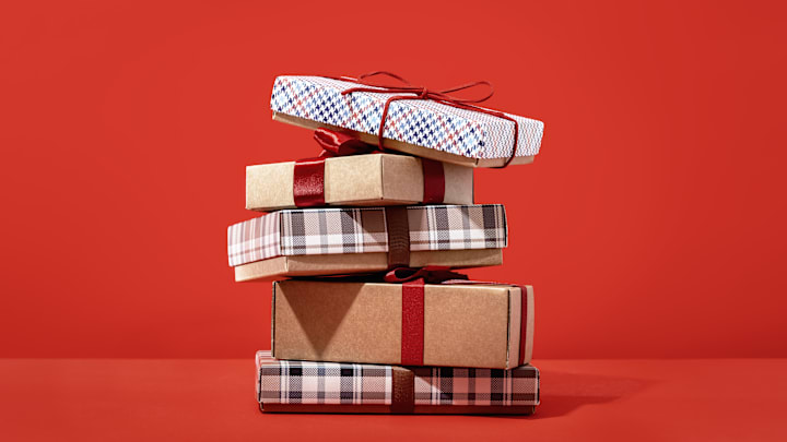 A stack of gifts ... or are they presents?