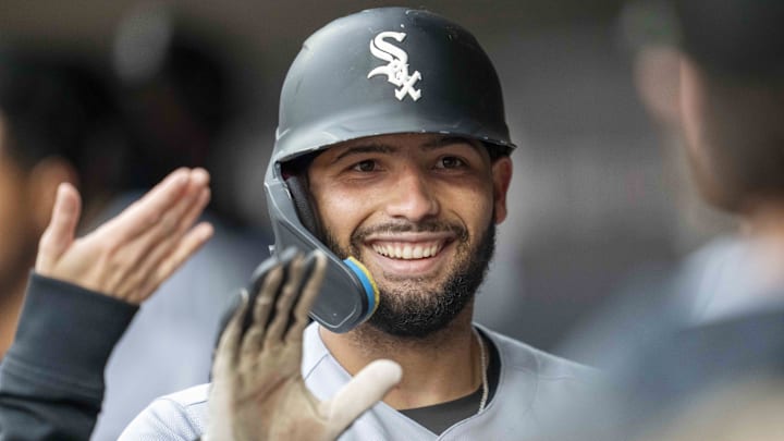 Sep 3, 2025; Minneapolis, Minnesota, USA; Chicago White Sox catcher Edgar Quero (7) celebrates hitting a home run against the Minnesota Twins in the second inning at Target Field. Mandatory Credit: Jesse Johnson-Imagn Images Sep 3, 2025; Minneapolis, Minnesota, USA; Chicago White Sox catcher Edgar Quero (7) celebrates hitting a home run against the Minnesota Twins in the second inning at Target Field. Mandatory Credit: Jesse Johnson-Imagn Images