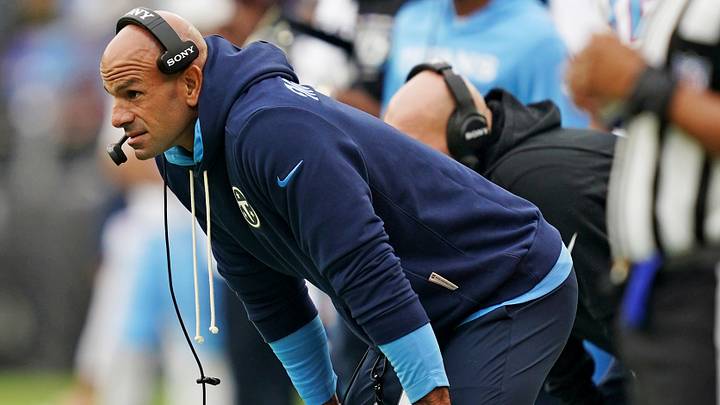 Oct 4, 2026; Baltimore, Maryland, USA;  Tennessee Titans head coach Robert Saleh looks on during the third quarter against the Baltimore Ravens at M&T Bank Stadium.  Mandatory Credit: Mitch Stringer-Imagn Images