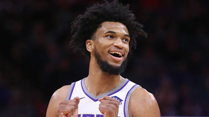 Apr 2, 2019; Sacramento, CA, USA; Sacramento Kings forward Marvin Bagley III (35) reacts after being unable to secure a rebound against the Houston Rockets in the fourth quarter at Golden 1 Center. Mandatory Credit: Cary Edmondson-USA TODAY Sports Apr 2, 2019; Sacramento, CA, USA; Sacramento Kings forward Marvin Bagley III (35) reacts after being unable to secure a rebound against the Houston Rockets in the fourth quarter at Golden 1 Center. Mandatory Credit: Cary Edmondson-USA TODAY Sports