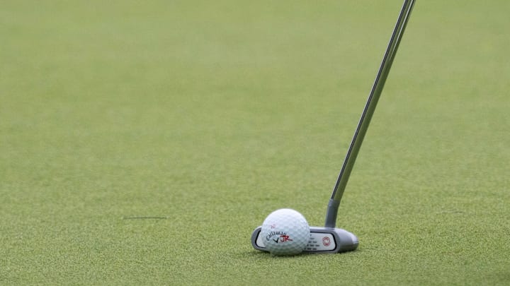  A Callaway Golf Ball is pictured during round two of the LIV Golf Team Championship Michigan at The Cardinal at Saint John s Resort in Plymouth, MI on August 23, 2025. 