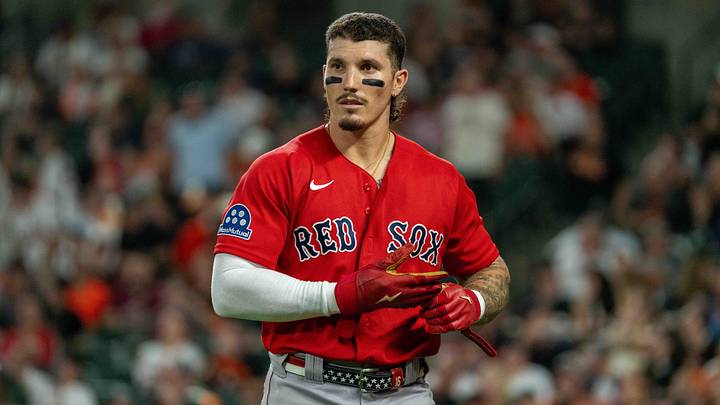 Sep 4, 2026; Baltimore, Maryland, USA; Boston Red Sox left fielder Jarren Duran (16) looks out to the crowed after striking out in the 4th inning at Oriole Park at Camden Yards. Mandatory Credit: Jamie LeBlanc-Imagn Images Sep 4, 2026; Baltimore, Maryland, USA; Boston Red Sox left fielder Jarren Duran (16) looks out to the crowed after striking out in the 4th inning at Oriole Park at Camden Yards. Mandatory Credit: Jamie LeBlanc-Imagn Images