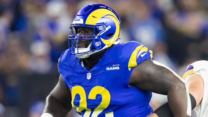 Los Angeles Rams defensive tackle Neville Gallimore (92) against the Minnesota Vikings during an NFC wild card game at State Farm Stadium. Los Angeles Rams defensive tackle Neville Gallimore (92) against the Minnesota Vikings during an NFC wild card game at State Farm Stadium.