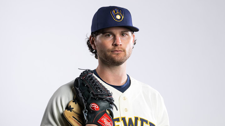 Feb 20, 2026; Phoenix, AZ, USA; Milwaukee Brewers pitcher Shane Drohan poses for a portrait during photo day at American Family Fields of Phoenix. Mandatory Credit: Mark J. Rebilas-Imagn Images Feb 20, 2026; Phoenix, AZ, USA; Milwaukee Brewers pitcher Shane Drohan poses for a portrait during photo day at American Family Fields of Phoenix. Mandatory Credit: Mark J. Rebilas-Imagn Images