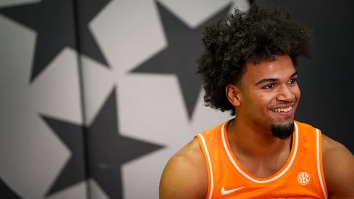 Tennessee guard Ja'Kobi Gillespie (0) during Tennessee basketball's media day and practice held at Pratt Pavilion on Oct. 9, 2025.