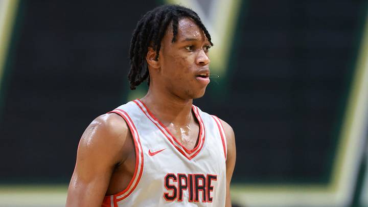 Jan 2, 2026; Mesa, AZ, USA; Spire Institute (OH) guard King Gibson (2) against Arizona Compass Prep during the HoopHall West Tournament at Skyline High School. Mandatory Credit: Mark J. Rebilas-Imagn Images Jan 2, 2026; Mesa, AZ, USA; Spire Institute (OH) guard King Gibson (2) against Arizona Compass Prep during the HoopHall West Tournament at Skyline High School. Mandatory Credit: Mark J. Rebilas-Imagn Images