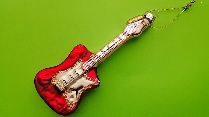 A guitar Christmas tree ornament A guitar Christmas tree ornament