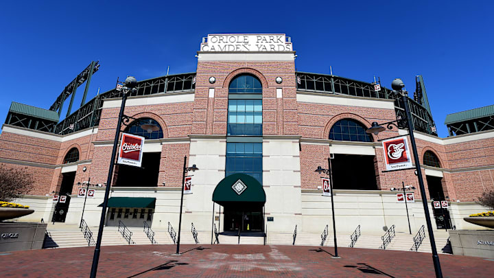 Mar 26, 2020; Baltimore, Maryland, USA; A general view of the home plate entrance gate on what was