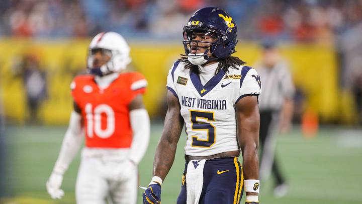Sep 19, 2026; Charlotte, North Carolina, USA; West Virginia Mountaineers wide receiver Jaden Bray (5) before a snap during the third quarter against the Virginia Cavaliers at Bank of America Stadium. Mandatory Credit: Ben Queen-Imagn Images Sep 19, 2026; Charlotte, North Carolina, USA; West Virginia Mountaineers wide receiver Jaden Bray (5) before a snap during the third quarter against the Virginia Cavaliers at Bank of America Stadium. Mandatory Credit: Ben Queen-Imagn Images