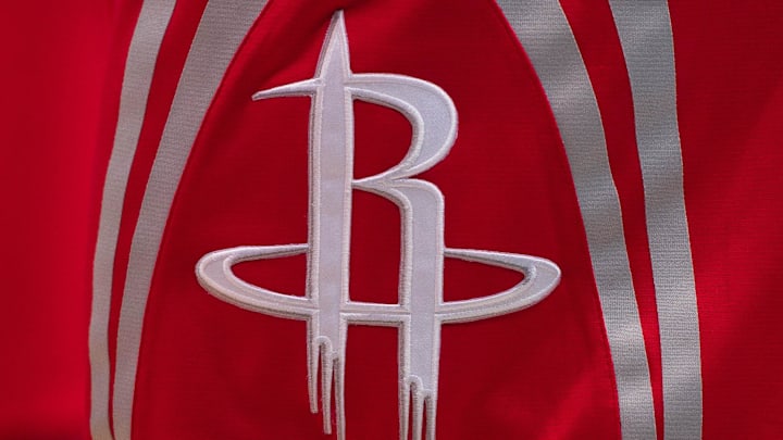Apr 2, 2015; Dallas, TX, USA; A view of the Houston Rockets logo during the game between the Dallas Mavericks and the Houston Rockets at the American Airlines Center. The Rockets defeated the Mavericks 108-101. Mandatory Credit: Jerome Miron-Imagn Images Apr 2, 2015; Dallas, TX, USA; A view of the Houston Rockets logo during the game between the Dallas Mavericks and the Houston Rockets at the American Airlines Center. The Rockets defeated the Mavericks 108-101. Mandatory Credit: Jerome Miron-Imagn Images