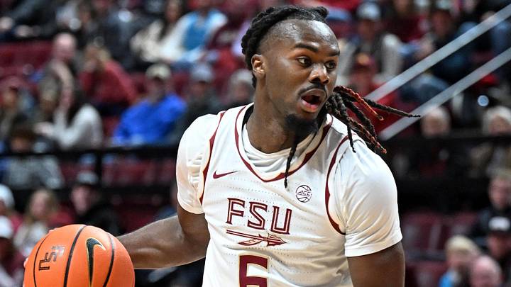 Jan 31, 2026; Tallahassee, Florida, USA; Florida State Seminoles guard Robert McCray (6) drives to the net during the second half against the Stanford Cardinal during the second half at Donald L. Tucker Center. Mandatory Credit: Melina Myers-Imagn Images Jan 31, 2026; Tallahassee, Florida, USA; Florida State Seminoles guard Robert McCray (6) drives to the net during the second half against the Stanford Cardinal during the second half at Donald L. Tucker Center. Mandatory Credit: Melina Myers-Imagn Images