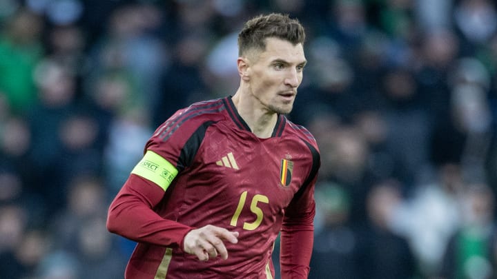 Thomas Meunier, latéral droit de la Belgique. Thomas Meunier, latéral droit de la Belgique.