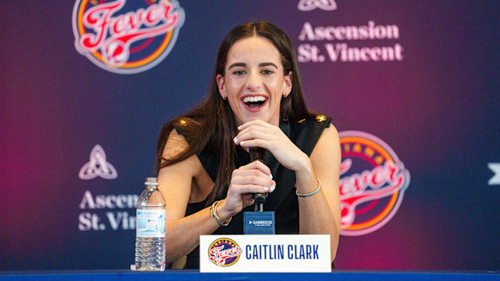 Indiana Fever star Caitlin Clark, former Iowa Hawkeye standout and the No. 1 pick in the 2024 WNBA draft.