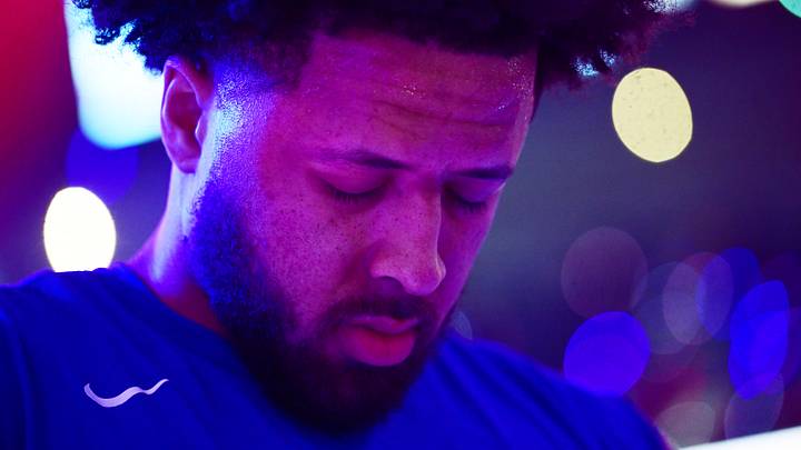 May 15, 2026; Cleveland, Ohio, USA; Detroit Pistons guard Cade Cunningham (2) listens to the national anthem before game six between the Cleveland Cavaliers and the Pistons in the second round of the 2026 NBA Playoffs at Rocket Arena. Mandatory Credit: Ken Blaze-Imagn Images