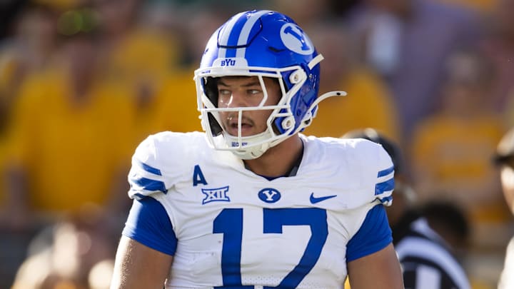 Jack Kelly LB BYU Cougars. Mandatory Credit: Mark J. Rebilas-Imagn Images