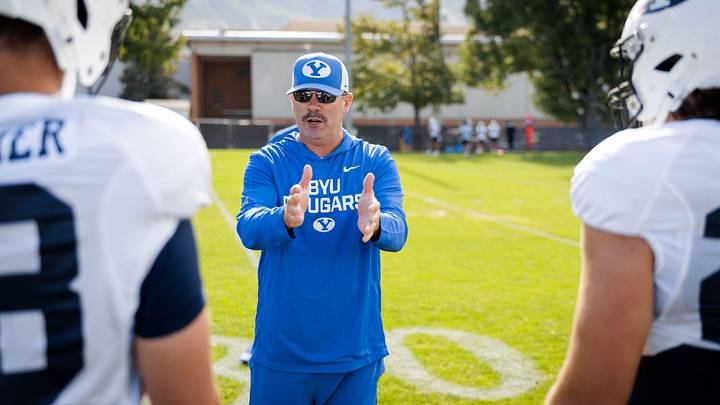 BYU tight ends coach Kevin Gilbride