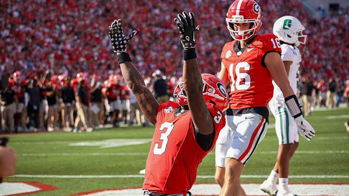 Georgia running back Nate Frazier following a touchdown against the Charlotte 49ers Georgia running back Nate Frazier following a touchdown against the Charlotte 49ers
