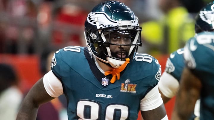 Philadelphia Eagles wide receiver Parris Campbell against the Kansas City Chiefs in Super Bowl LIX at Ceasars Superdome. 